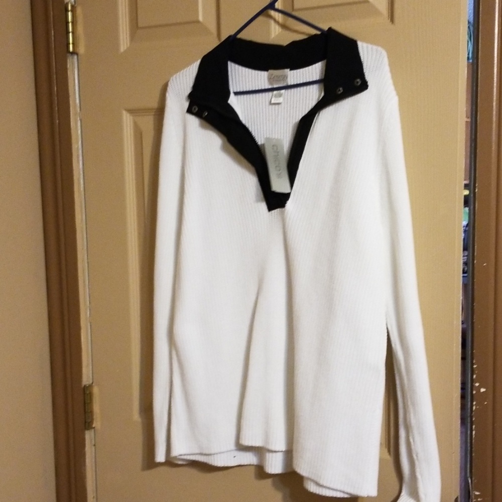 Chico's Zenergy Sarah sweater top kni white
